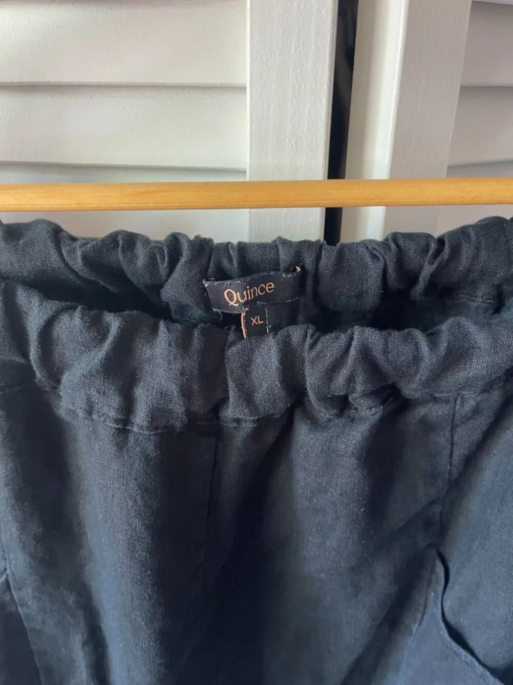 Quince 100% European Linen Tapered Ankle Pants Black XL - Picture 3 of 4
